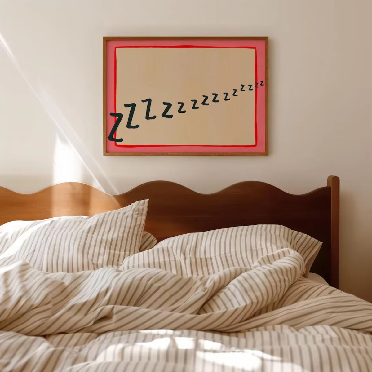 Sleepy ZZZ Minimalist Typography Wall Art