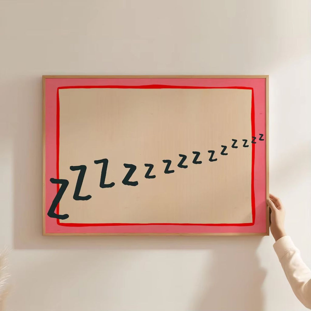 Sleepy ZZZ Minimalist Typography Wall Art