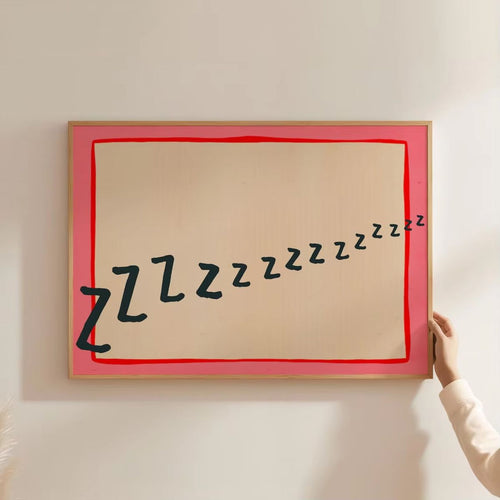 Sleepy ZZZ Minimalist Typography Wall Art