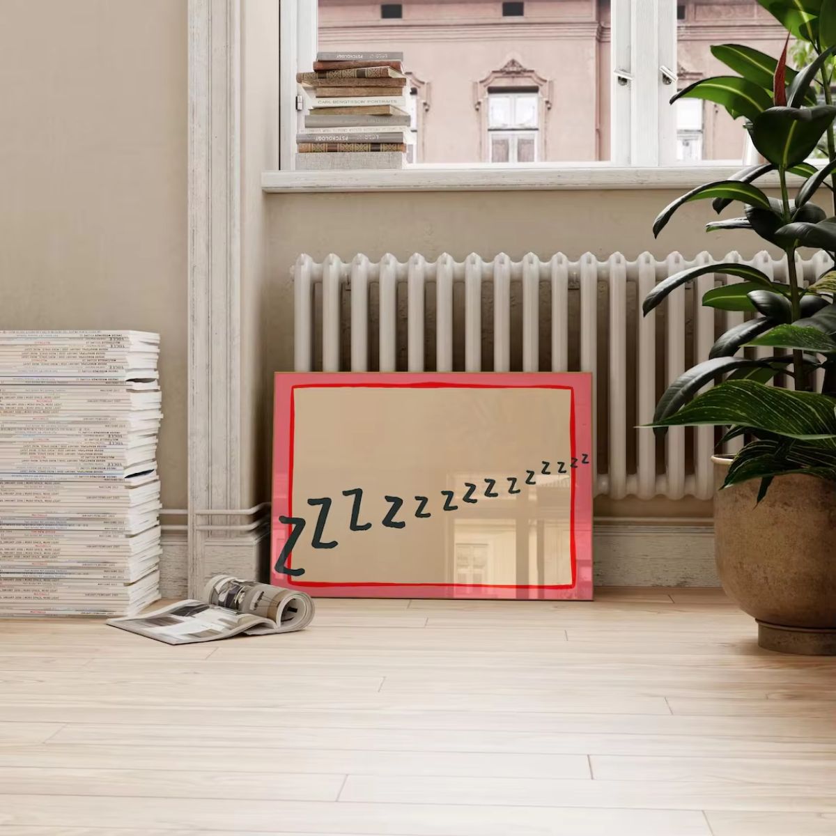 Sleepy ZZZ Minimalist Typography Wall Art